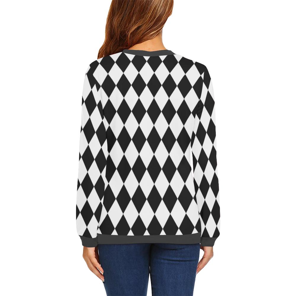 Pattern Print Harlequin Women's Sweatshirt-grizzshop