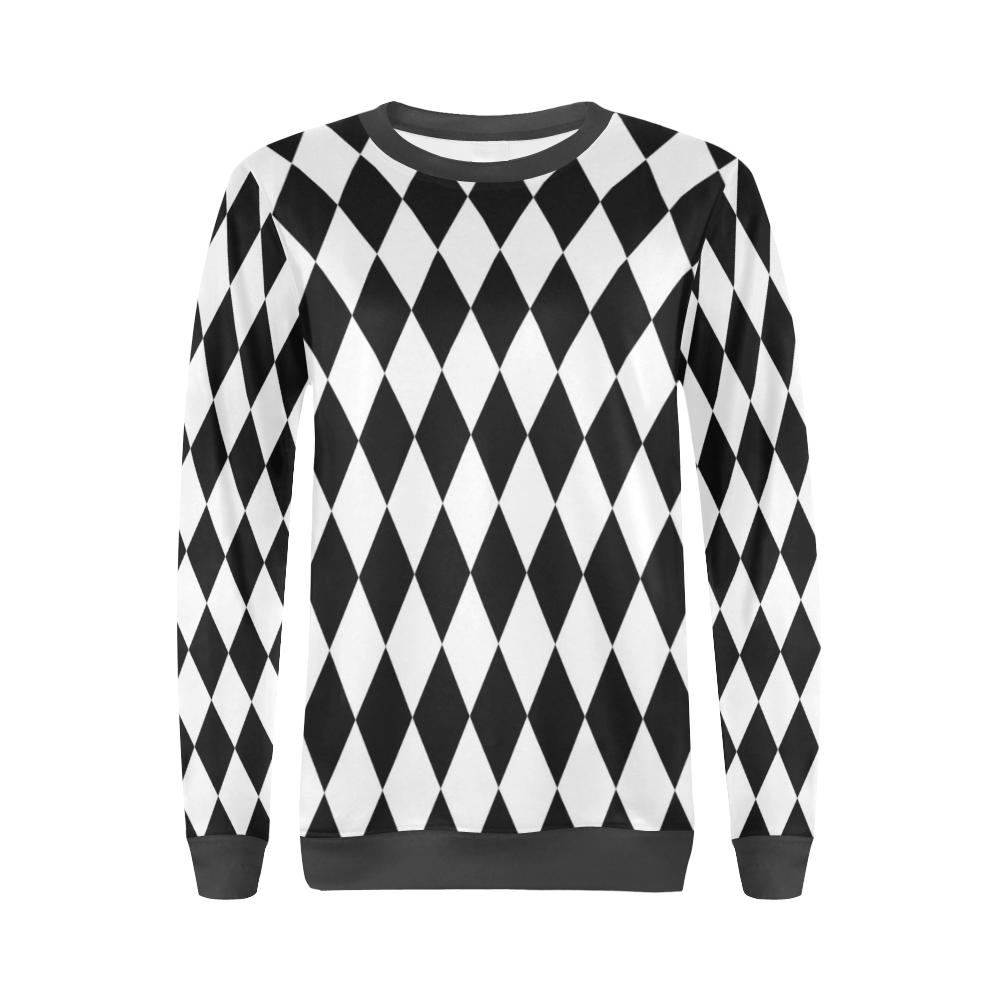 Pattern Print Harlequin Women's Sweatshirt-grizzshop