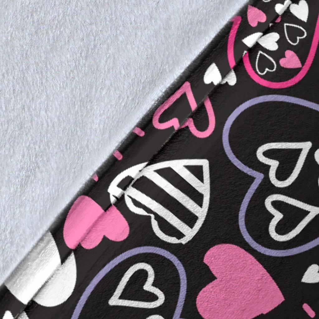 Pattern Print Heart Blanket-grizzshop