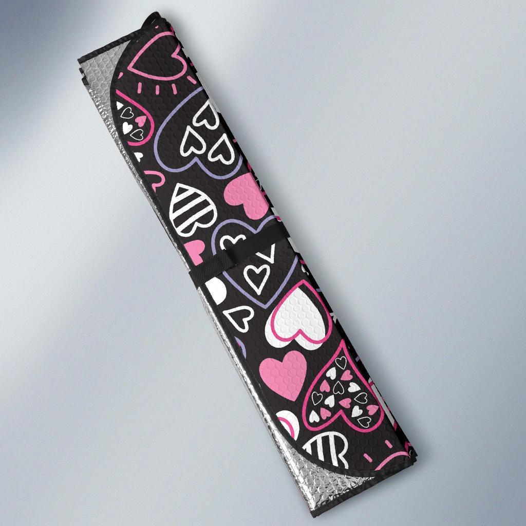 Pattern Print Heart Car Sun Shade-grizzshop