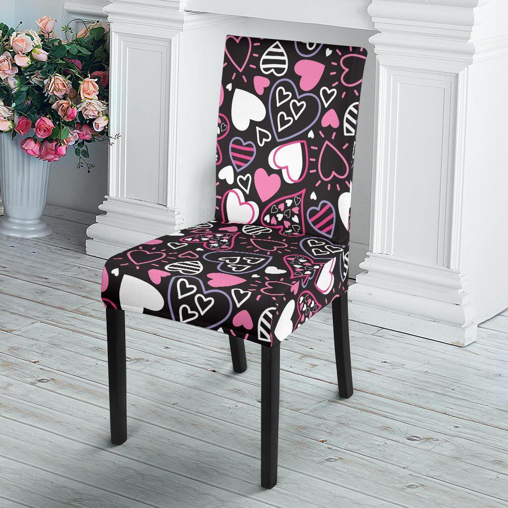 Pattern Print Heart Chair Cover-grizzshop