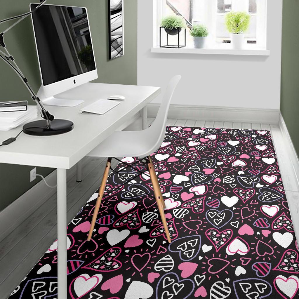 Pattern Print Heart Floor Mat-grizzshop