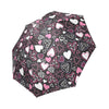 Pattern Print Heart Foldable Umbrella-grizzshop