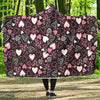 Pattern Print Heart Hooded Blanket-grizzshop