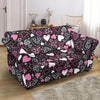 Pattern Print Heart Loveseat Cover-grizzshop