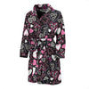 Pattern Print Heart Men Long Robe-grizzshop