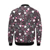 Pattern Print Heart Men's Bomber Jacket-grizzshop