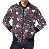 Pattern Print Heart Men's Bomber Jacket-grizzshop