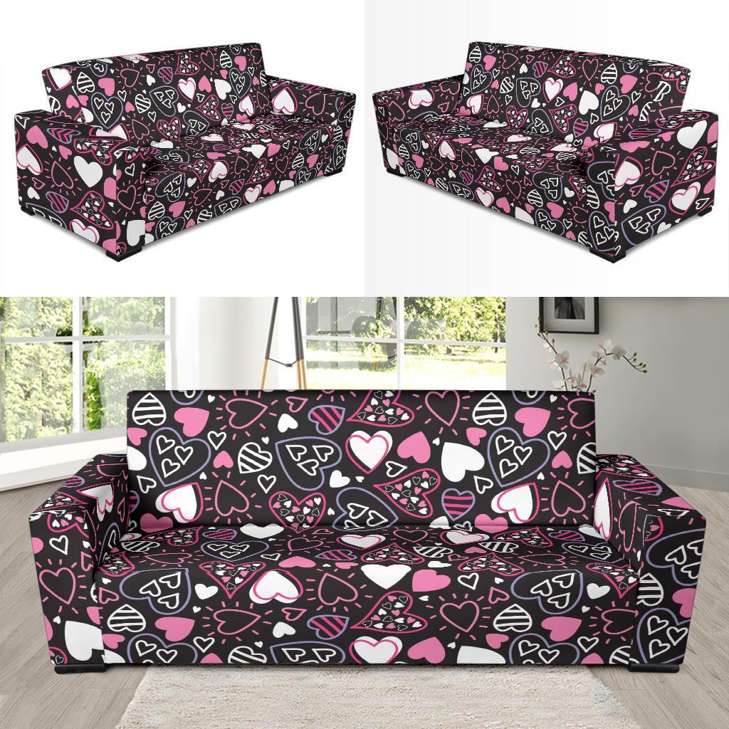 Pattern Print Heart Sofa Covers-grizzshop