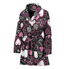 Pattern Print Heart Women Long Robe-grizzshop