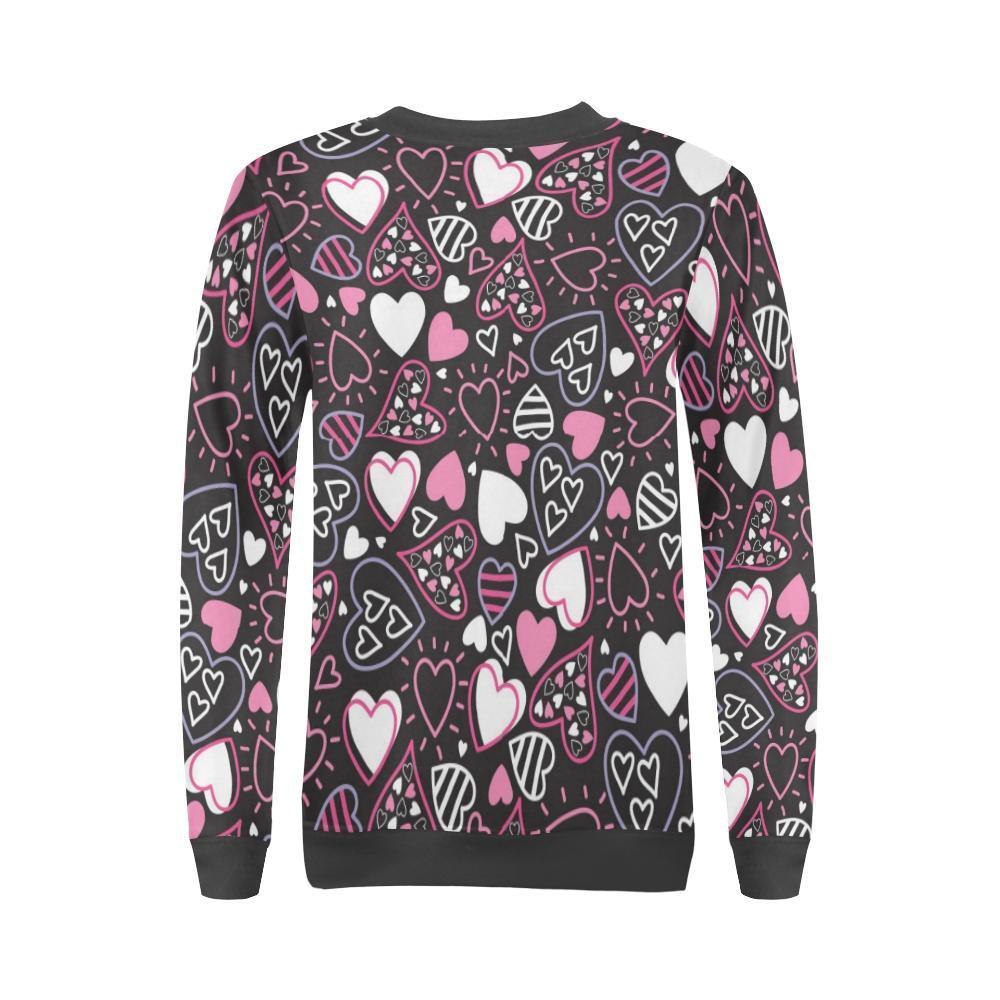 Pattern Print Heart Women's Sweatshirt-grizzshop