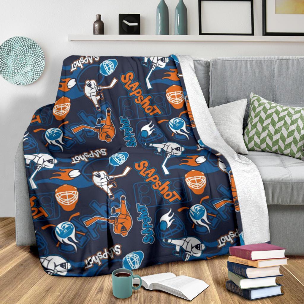 Pattern Print Hockey Blanket-grizzshop