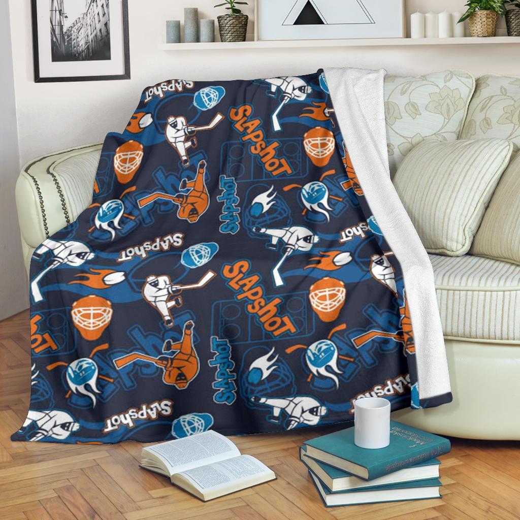 Pattern Print Hockey Blanket-grizzshop