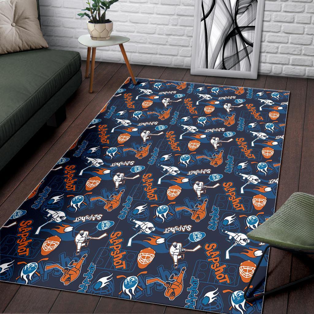 Pattern Print Hockey Floor Mat-grizzshop