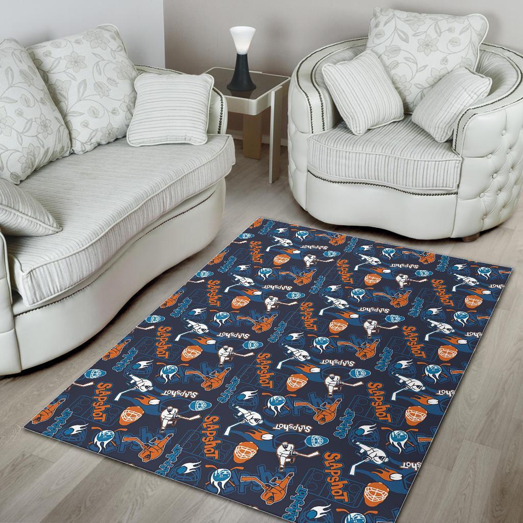 Pattern Print Hockey Floor Mat-grizzshop