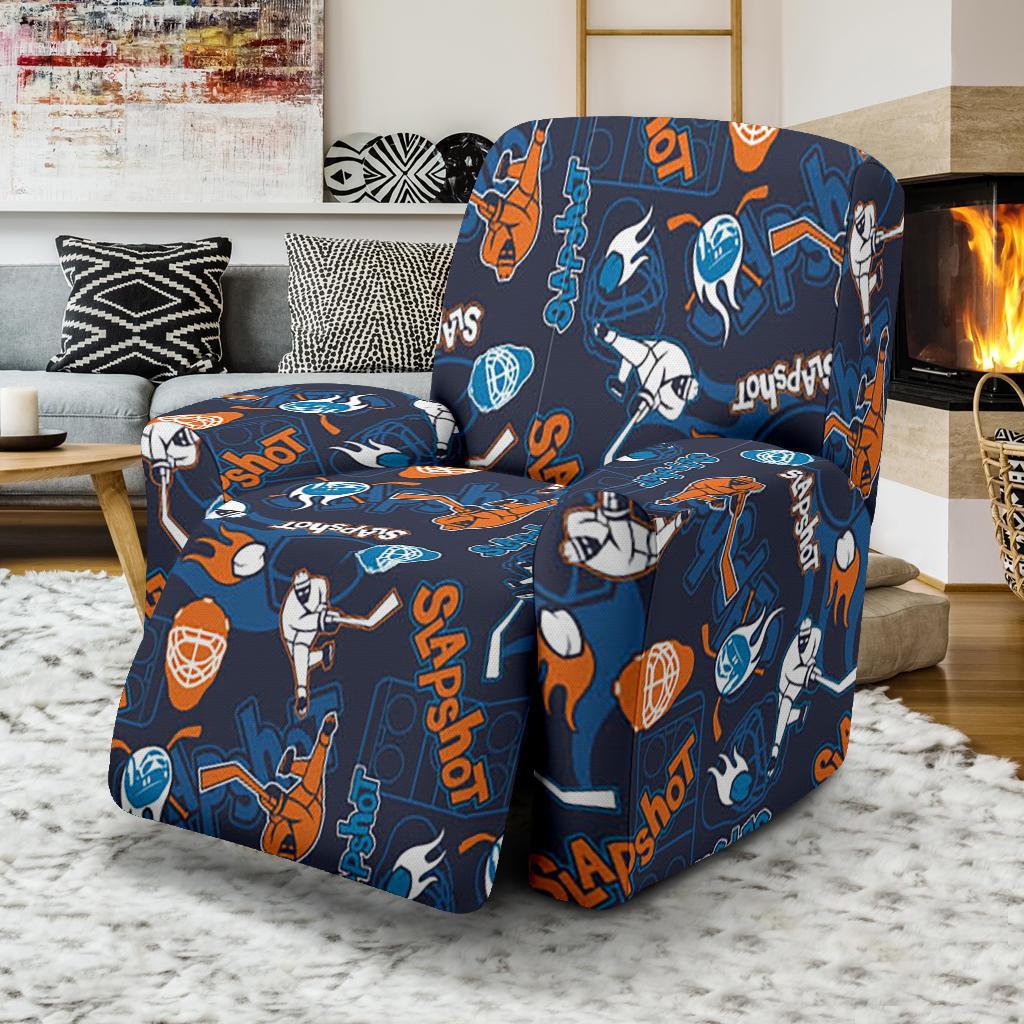 Pattern Print Hockey Recliner Cover-grizzshop