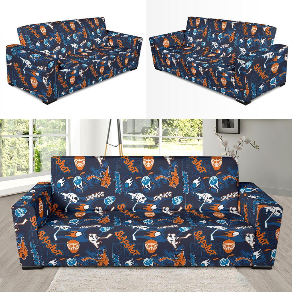 Pattern Print Hockey Sofa Covers-grizzshop