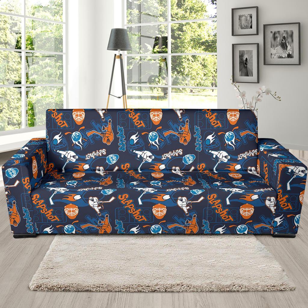 Pattern Print Hockey Sofa Covers-grizzshop