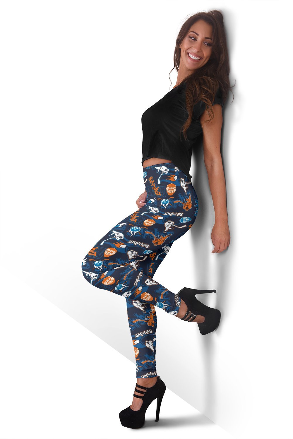 Pattern Print Hockey Women Leggings-grizzshop