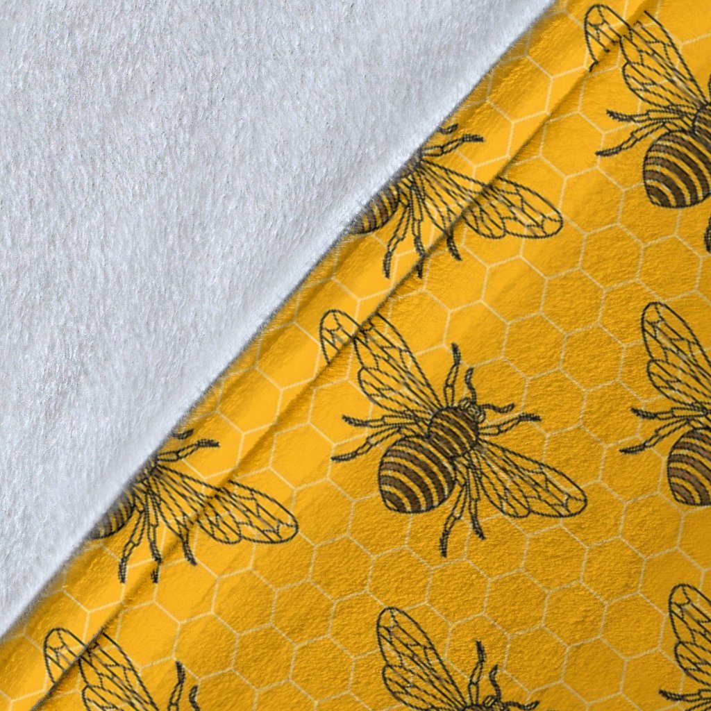 Pattern Print Honey Bee Diagram Gifts Blanket-grizzshop