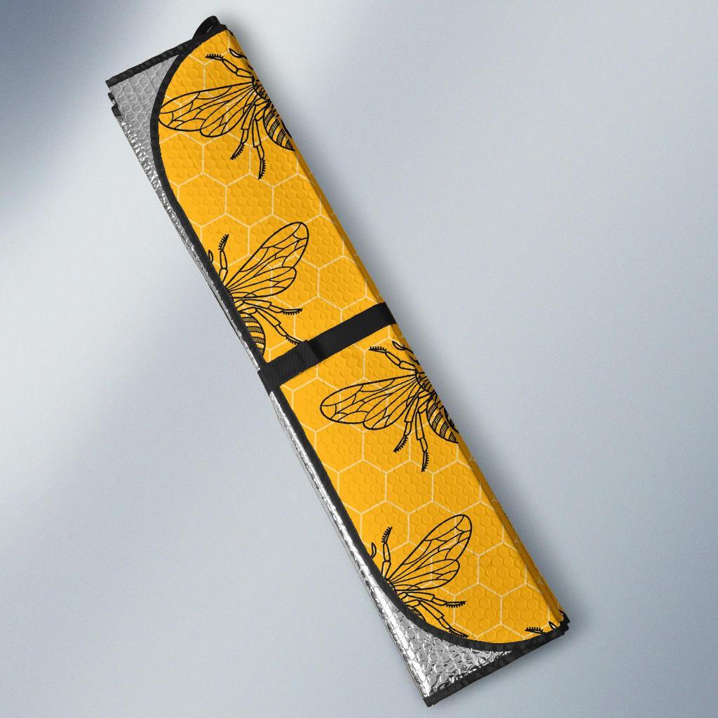 Pattern Print Honey Bee Diagram Gifts Car Sun Shade-grizzshop