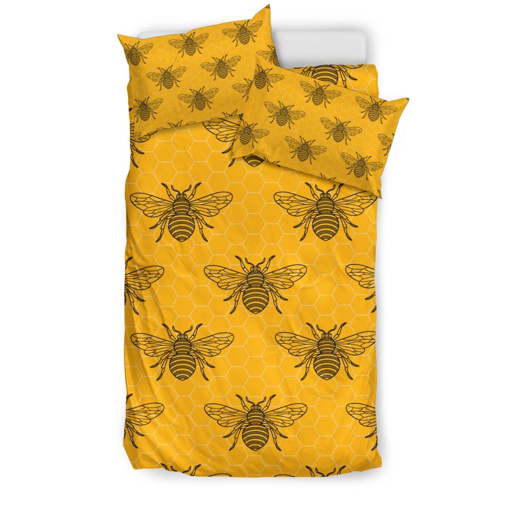 Pattern Print Honey Bee Diagram Gifts Duvet Cover Bedding Set-grizzshop