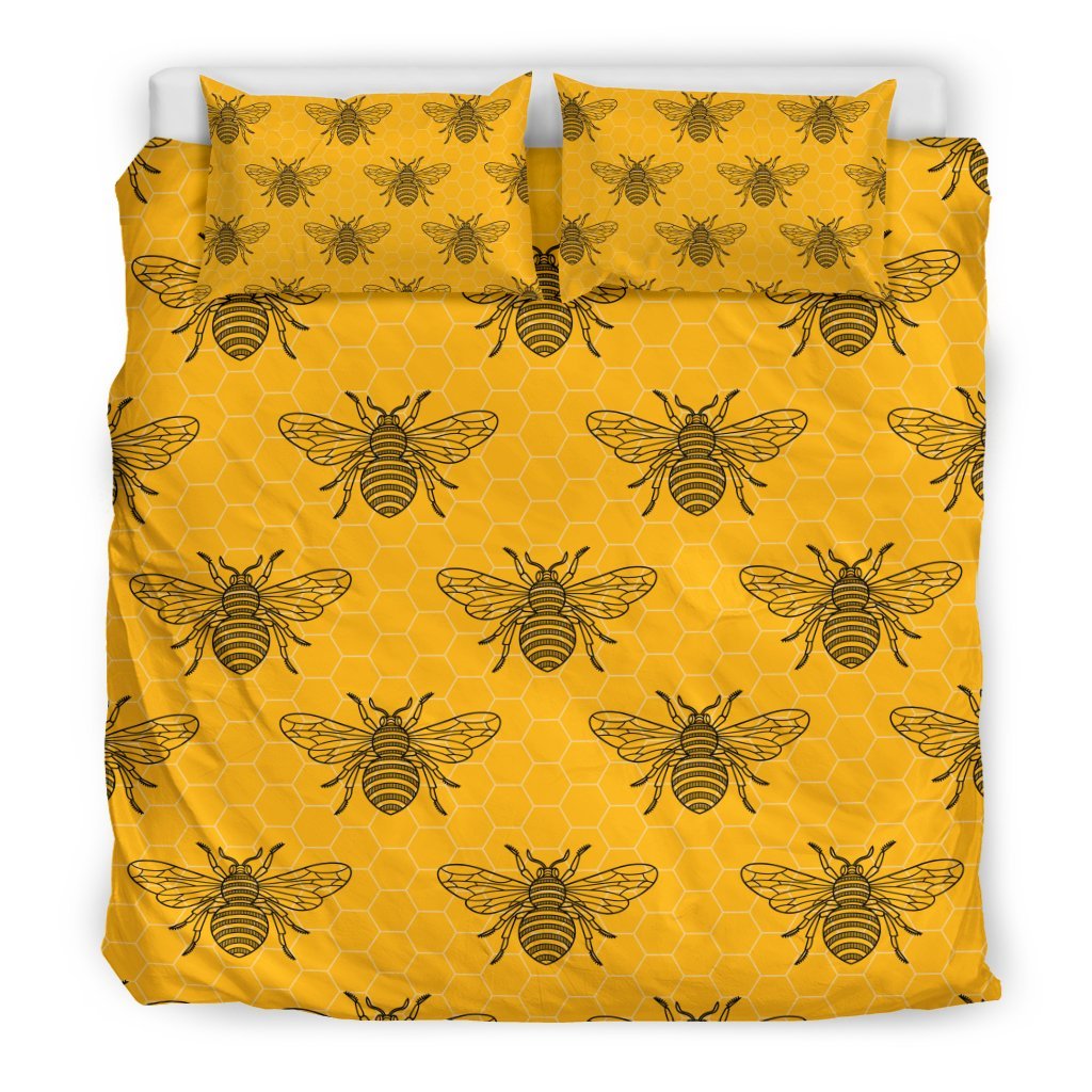 Pattern Print Honey Bee Diagram Gifts Duvet Cover Bedding Set-grizzshop