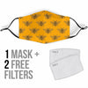 Pattern Print Honey Bee Diagram Gifts Face Mask-grizzshop