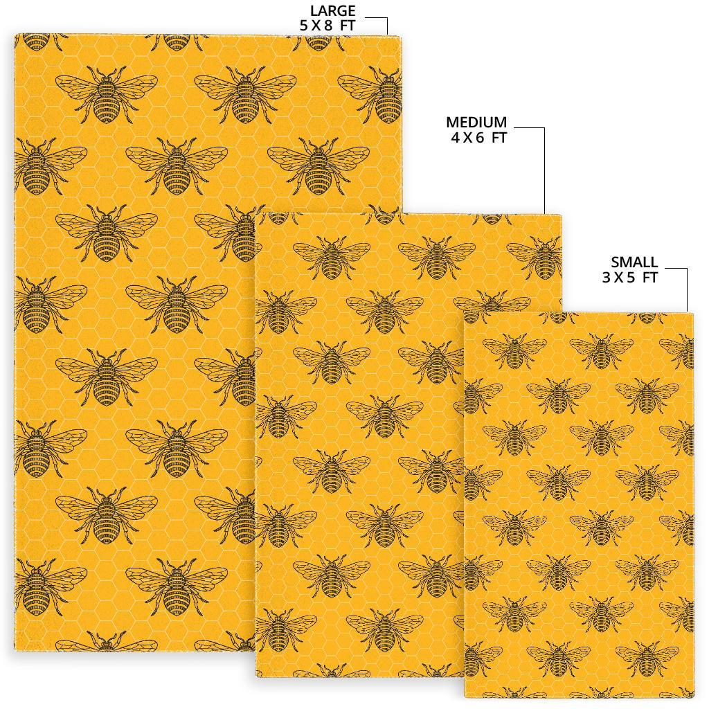 Pattern Print Honey Bee Diagram Gifts Floor Mat-grizzshop