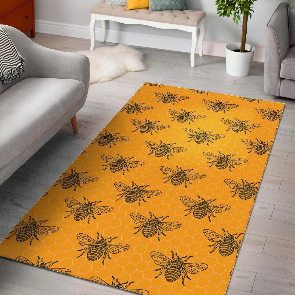 Pattern Print Honey Bee Diagram Gifts Floor Mat-grizzshop