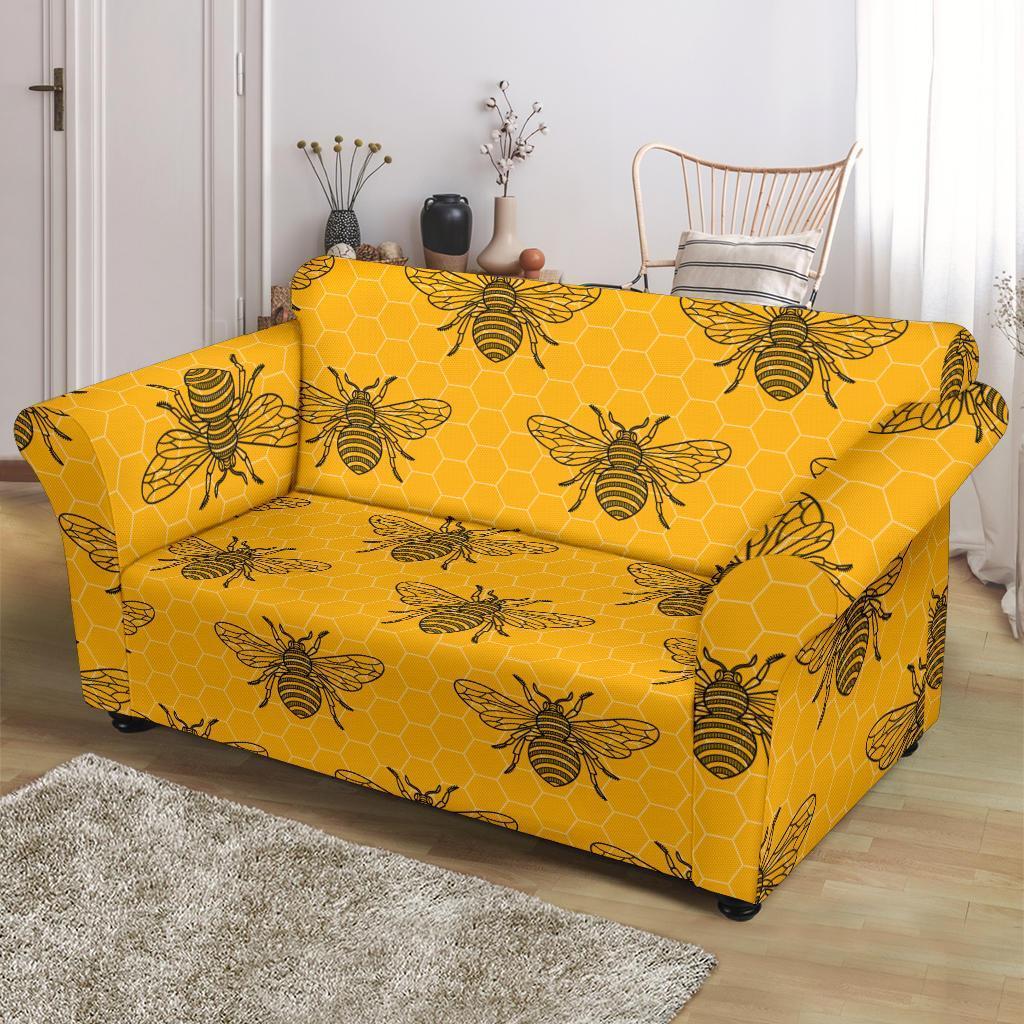 Pattern Print Honey Bee Diagram Gifts Loveseat Cover-grizzshop