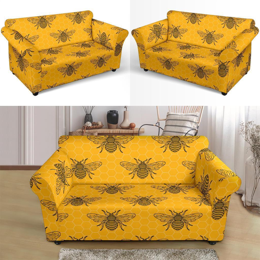 Pattern Print Honey Bee Diagram Gifts Loveseat Cover-grizzshop