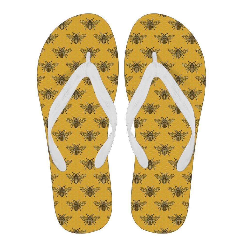 Pattern Print Honey Bee Diagram Gifts Men & Women Flip Flops-grizzshop