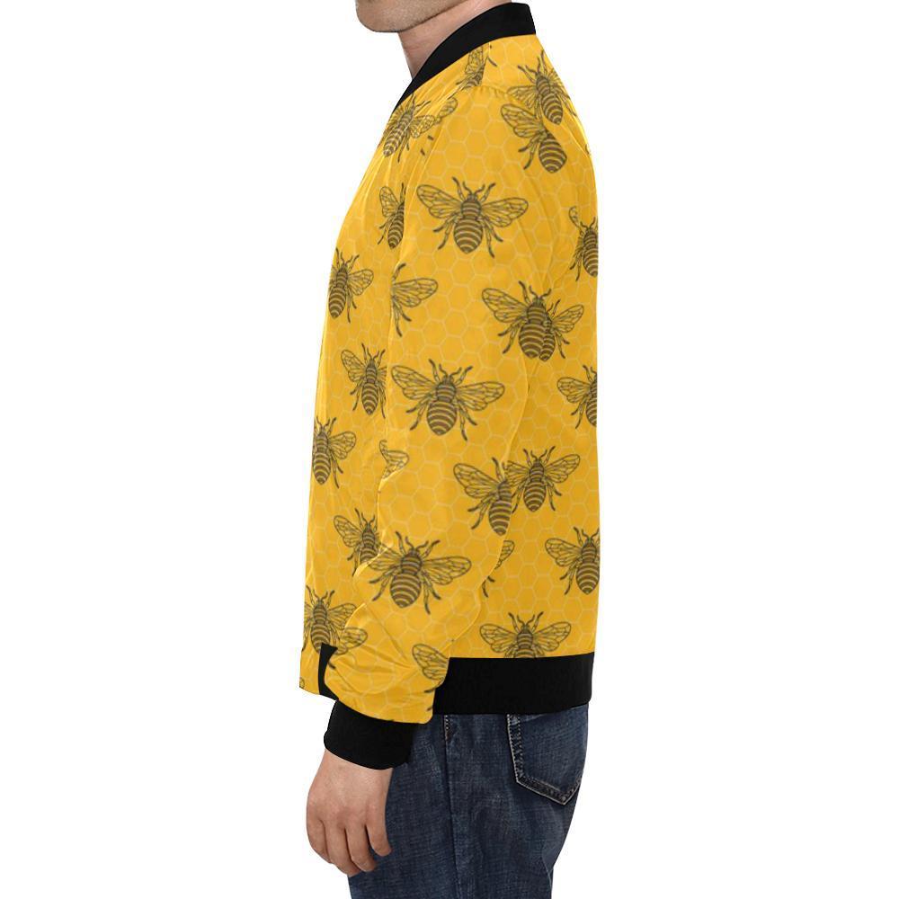 Pattern Print Honey Bee Diagram Gifts Men's Bomber Jacket-grizzshop