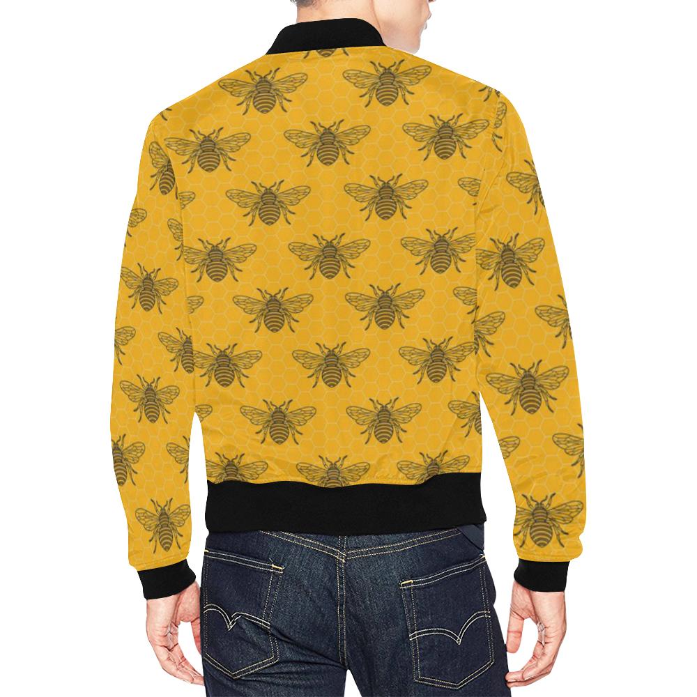 Pattern Print Honey Bee Diagram Gifts Men's Bomber Jacket-grizzshop