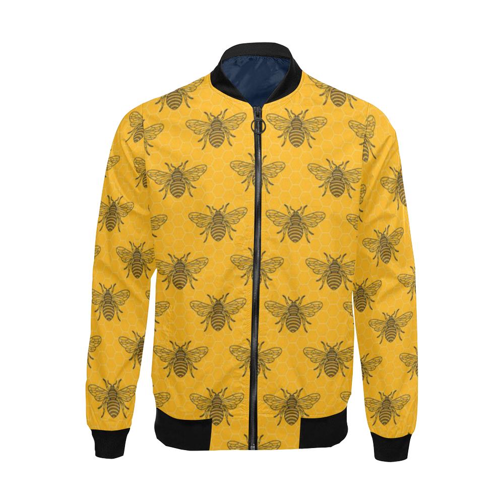 Pattern Print Honey Bee Diagram Gifts Men's Bomber Jacket-grizzshop