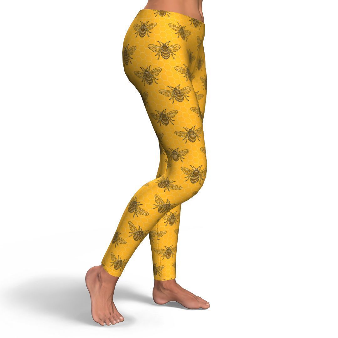 Pattern Print Honey Bee Diagram Gifts Pattern Women Leggings-grizzshop