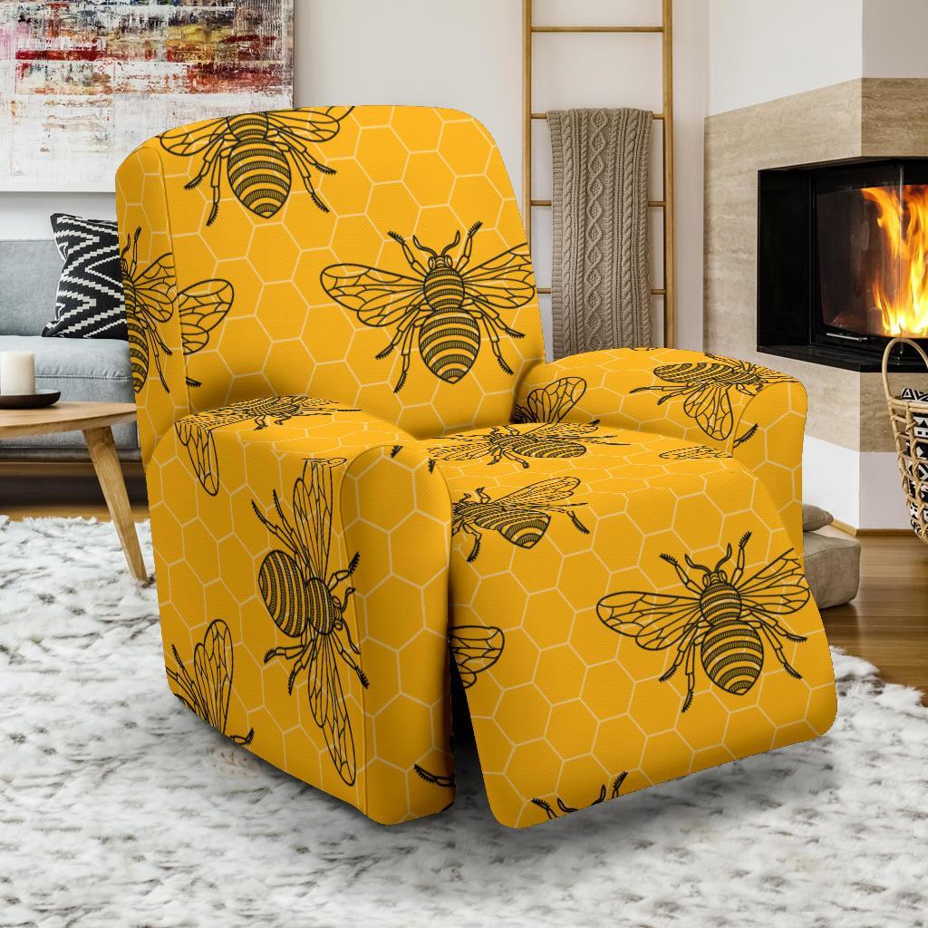 Pattern Print Honey Bee Diagram Gifts Recliner Cover-grizzshop