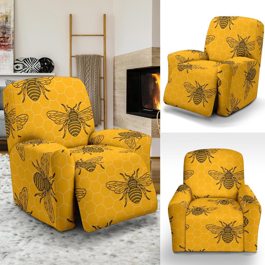 Pattern Print Honey Bee Diagram Gifts Recliner Cover-grizzshop