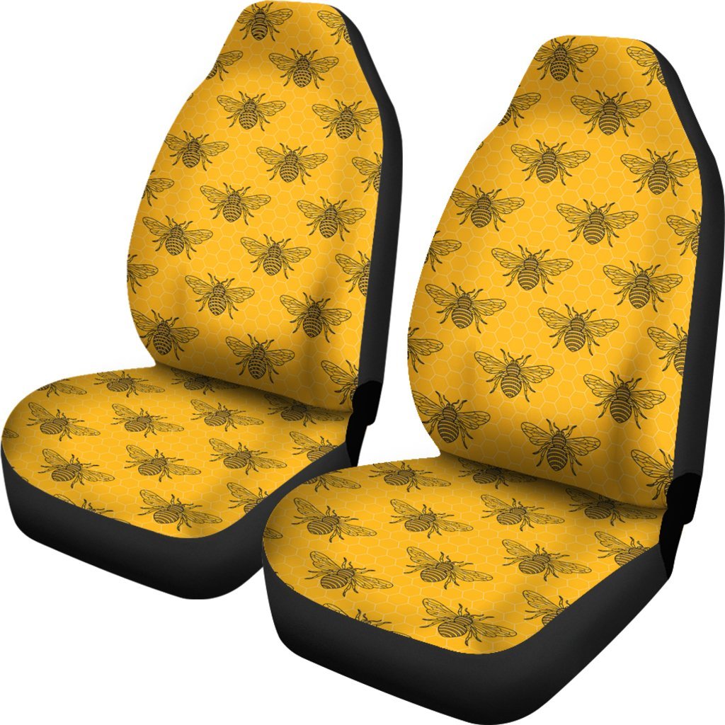 Pattern Print Honey Bee Diagram Gifts Universal Fit Car Seat Cover-grizzshop
