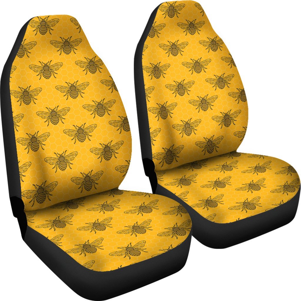Pattern Print Honey Bee Diagram Gifts Universal Fit Car Seat Cover-grizzshop