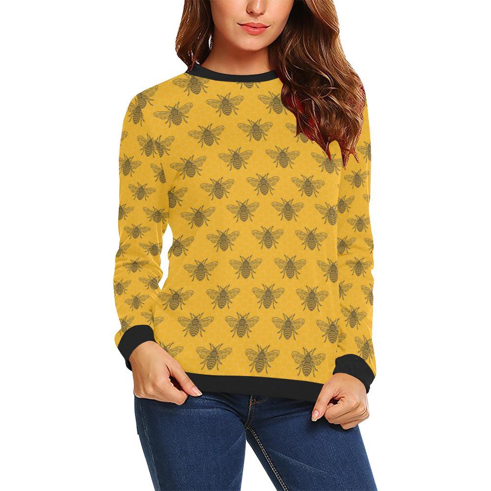 Pattern Print Honey Bee Diagram Gifts Women Crewneck Sweatshirt-grizzshop