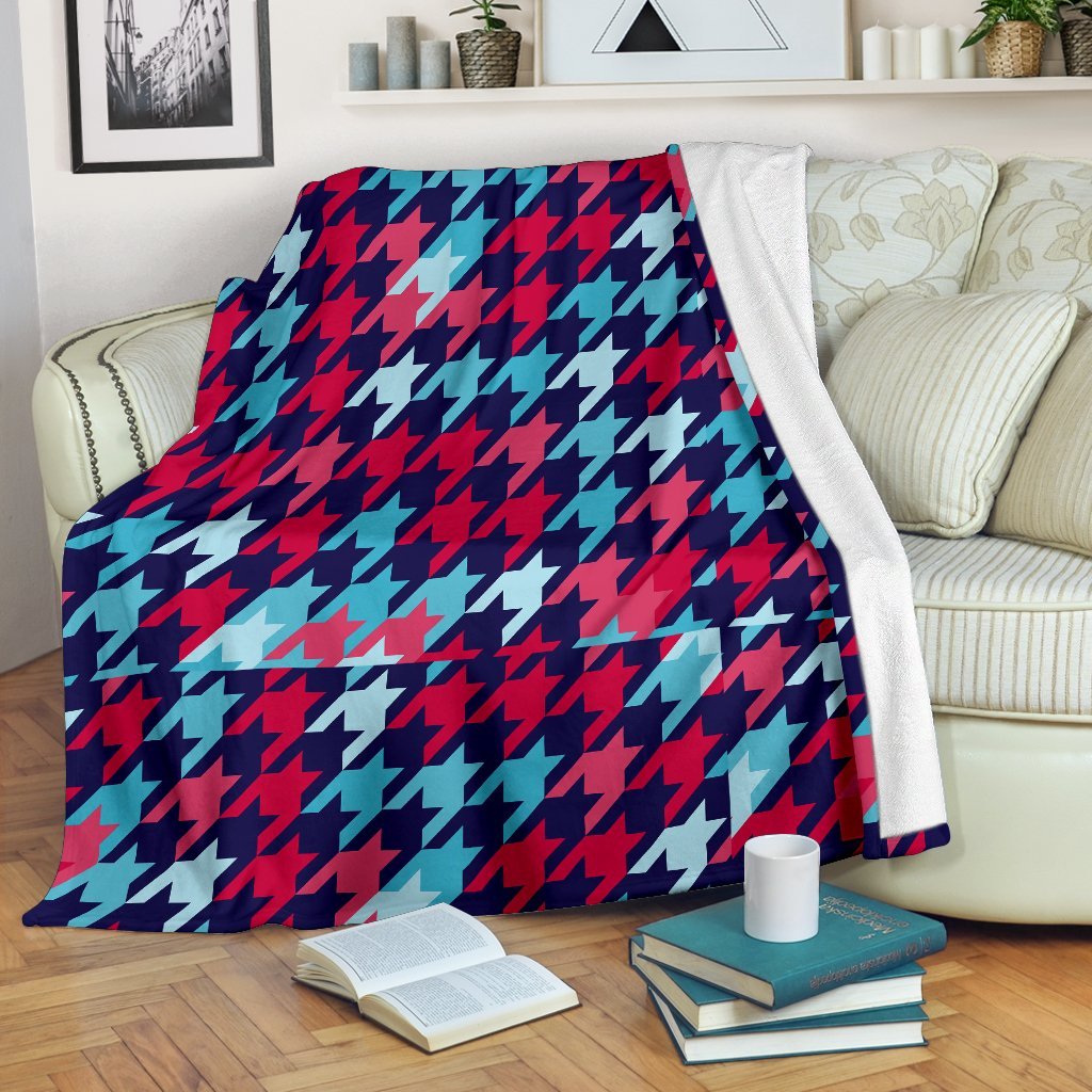 Pattern Print Houndstooth Blanket-grizzshop