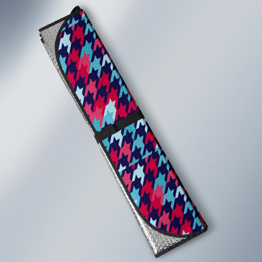 Pattern Print Houndstooth Car Sun Shade-grizzshop