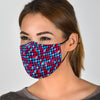 Pattern Print Houndstooth Face Mask-grizzshop