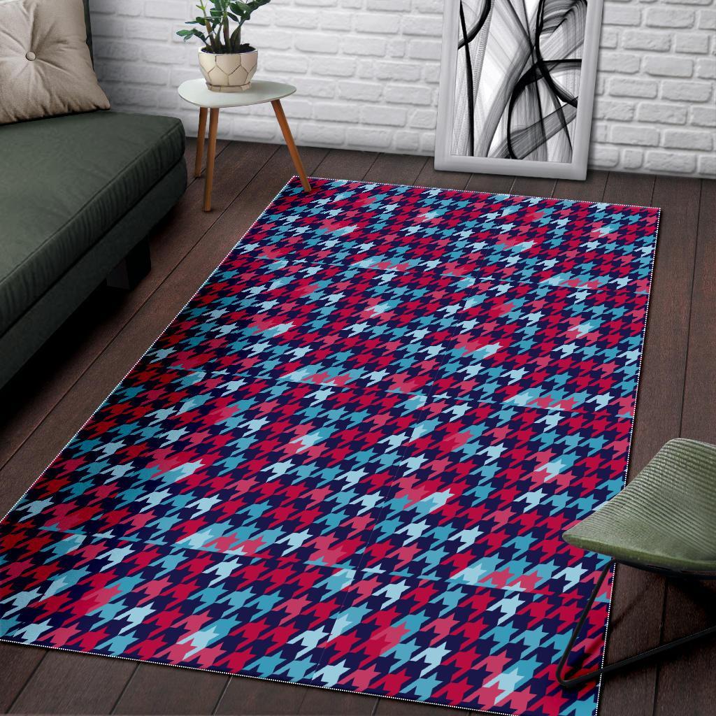 Pattern Print Houndstooth Floor Mat-grizzshop