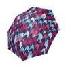 Pattern Print Houndstooth Foldable Umbrella-grizzshop