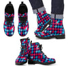 Pattern Print Houndstooth Men Women Leather Boots-grizzshop