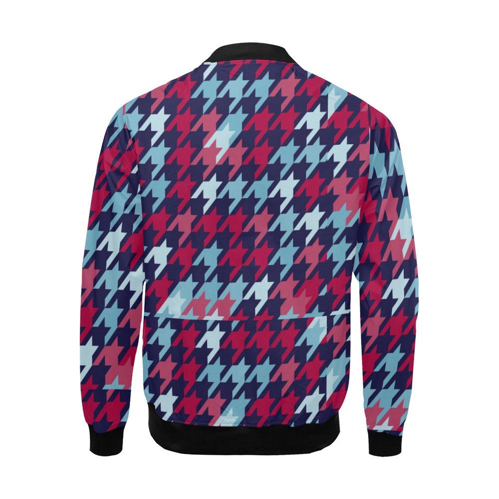 Pattern Print Houndstooth Men's Bomber Jacket-grizzshop