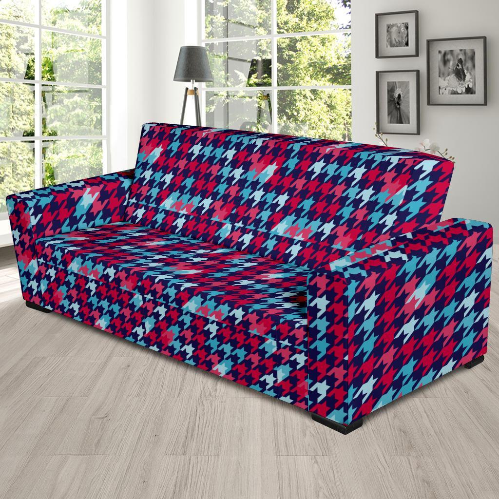 Pattern Print Houndstooth Sofa Covers-grizzshop